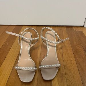 Badgley Mischka Damaris Pearl Embellished Stiletto Sandal